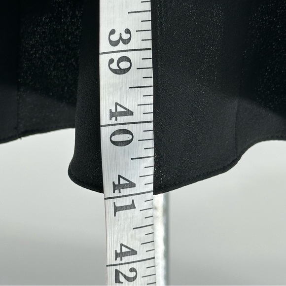 Ann Taylor Sz 6 Black 100% Silk Flounce Hem Sleeveless Midi Dress Luxury Lined - Picture 7 of 13